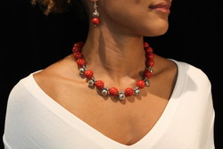 BIJOUX CORAIL ET ARGENT