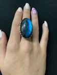 BAGUE LABRADORITE ET ARGENT