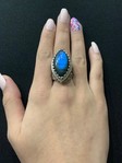 BAGUE LABRADORITE ET ARGENT