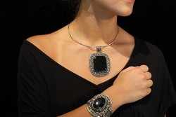 Pendentif Argent et Onyx 